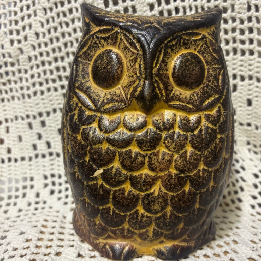 Vintage Ruben Ceramic Owl Planter/Vase-Brown
